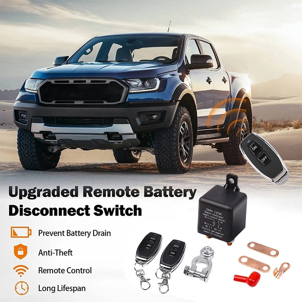 Wireless Dual Remote Car Battery Disconnect Relay Master Kill Cut-off Switch US
