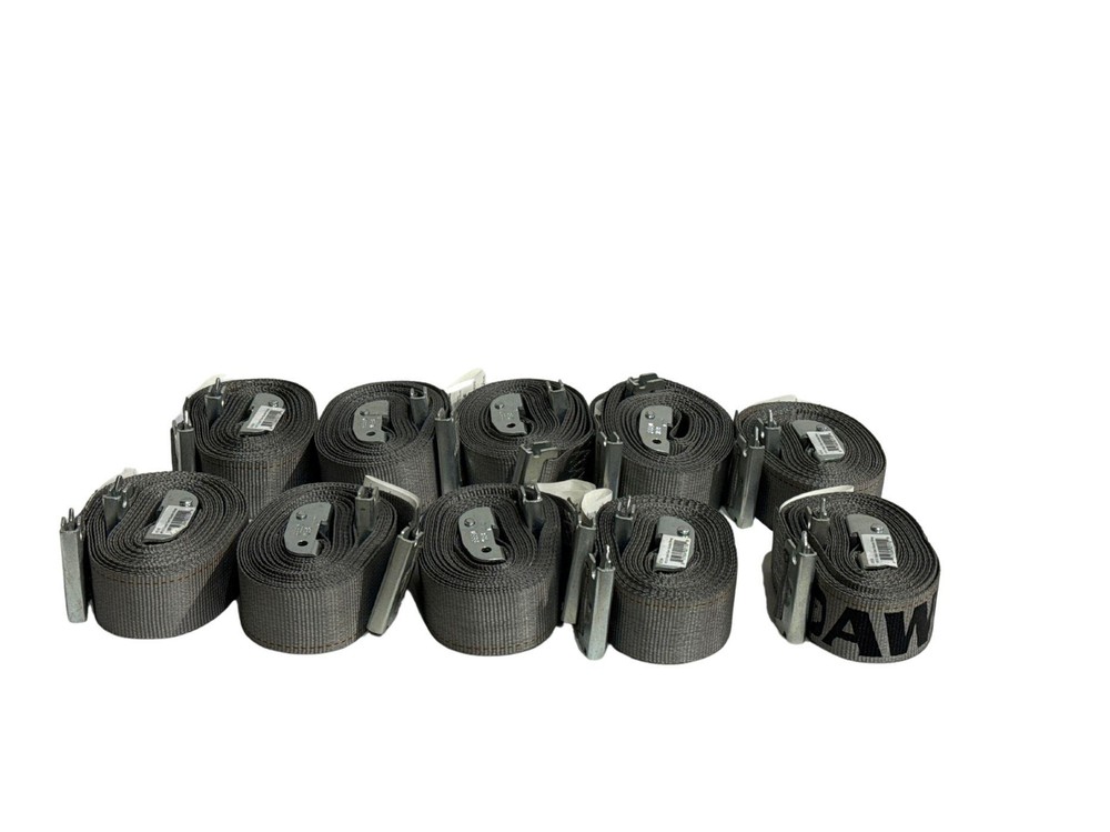 2"x16' Gray E-Track Cam Buckle Strap w/ Spring Fitting (10 Pack)