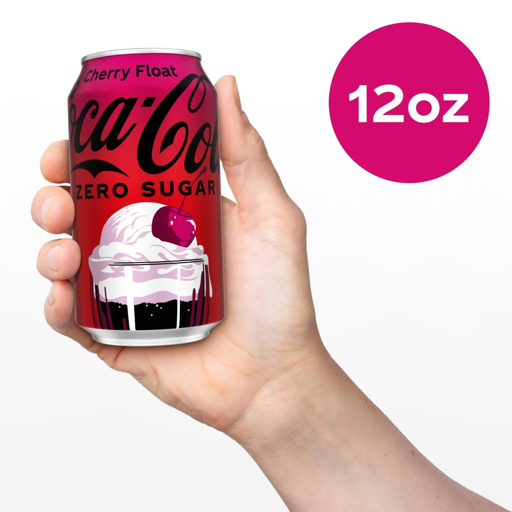 Coca-Cola Zero Sugar Cherry Float Soda Soft Drink Cans, 12 fl oz, 12 Pack
