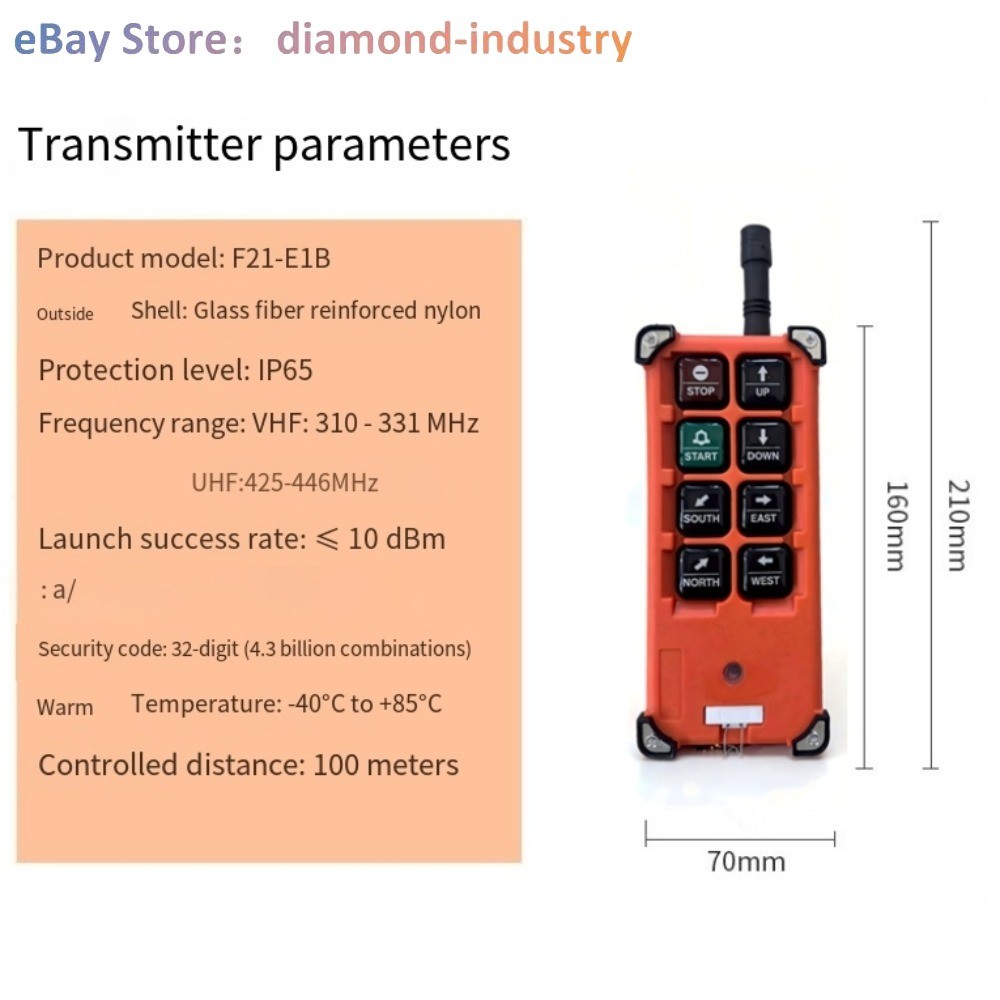 F21-E1B Wireless Industrial Remote Controller Transmitter & Receiver