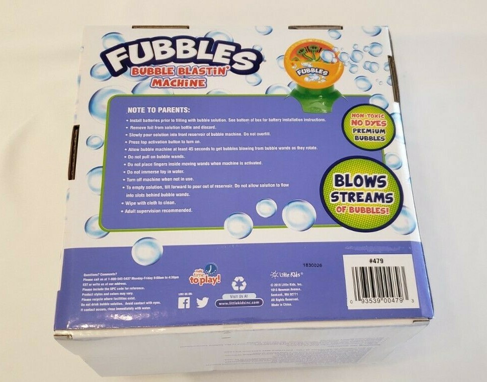 Fubbles Bubble Blastin' Machine - Blows Streams of Bubbles!
