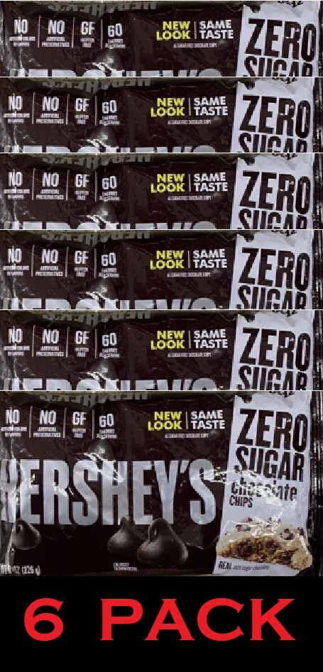 Hershey's ZERO SUGAR Milk Chocolate Baking Chips 8 oz Bag - 6 PACK