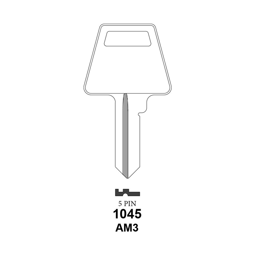 AM3 Key Blank 5-Pin Brass