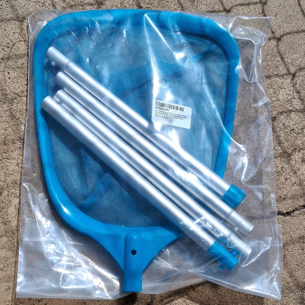 Blue Leaf Pool Net with Aluminum Mesh and Pole Set