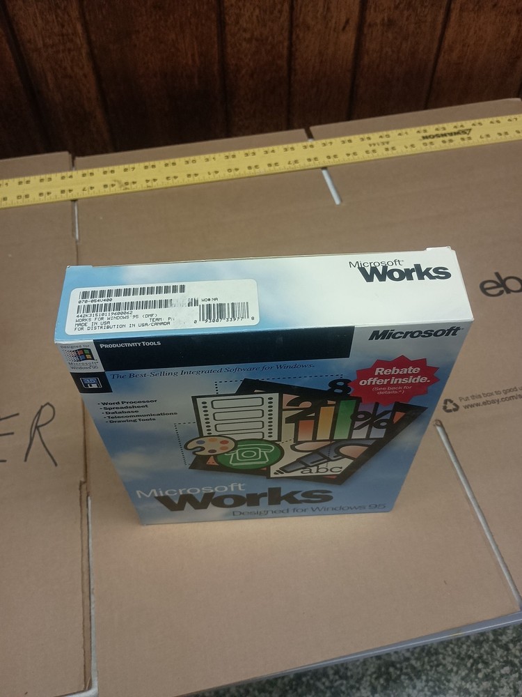 Vintage Microsoft Works PC CD-ROM Designed for Windows 95