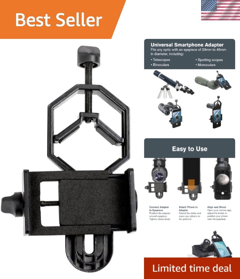 Metal Smartphone Adapter for Telescopes & Microscopes - Effortless Image Capture