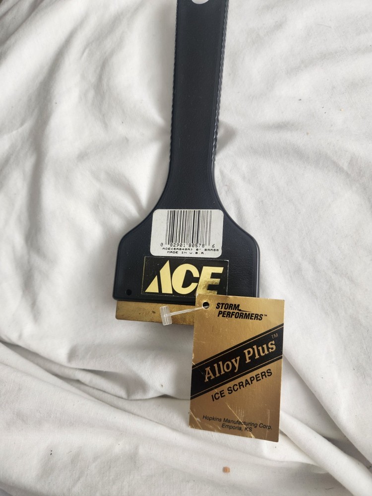 NWT ACE Windshield Scraper, Width 3 in Brass Blade