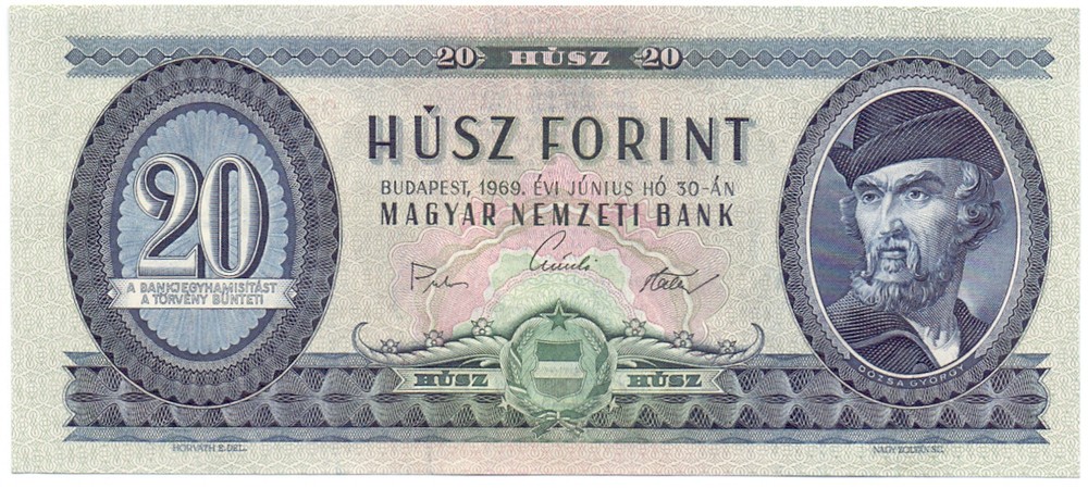 Hungary 20 forint 1969 UNC