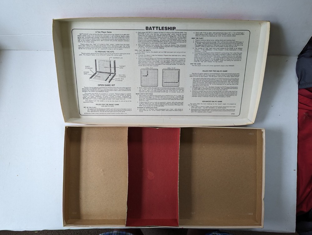 1978 Battleship game, Milton Bradley