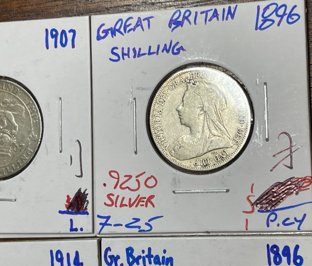 Early Great Britain 4 Silver Coins Lot