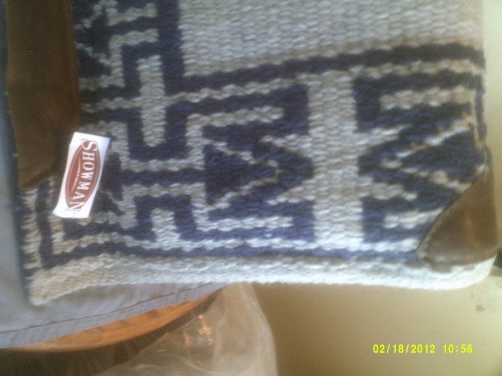 Saddle Pad Showman Memory Foam Blue and Gray