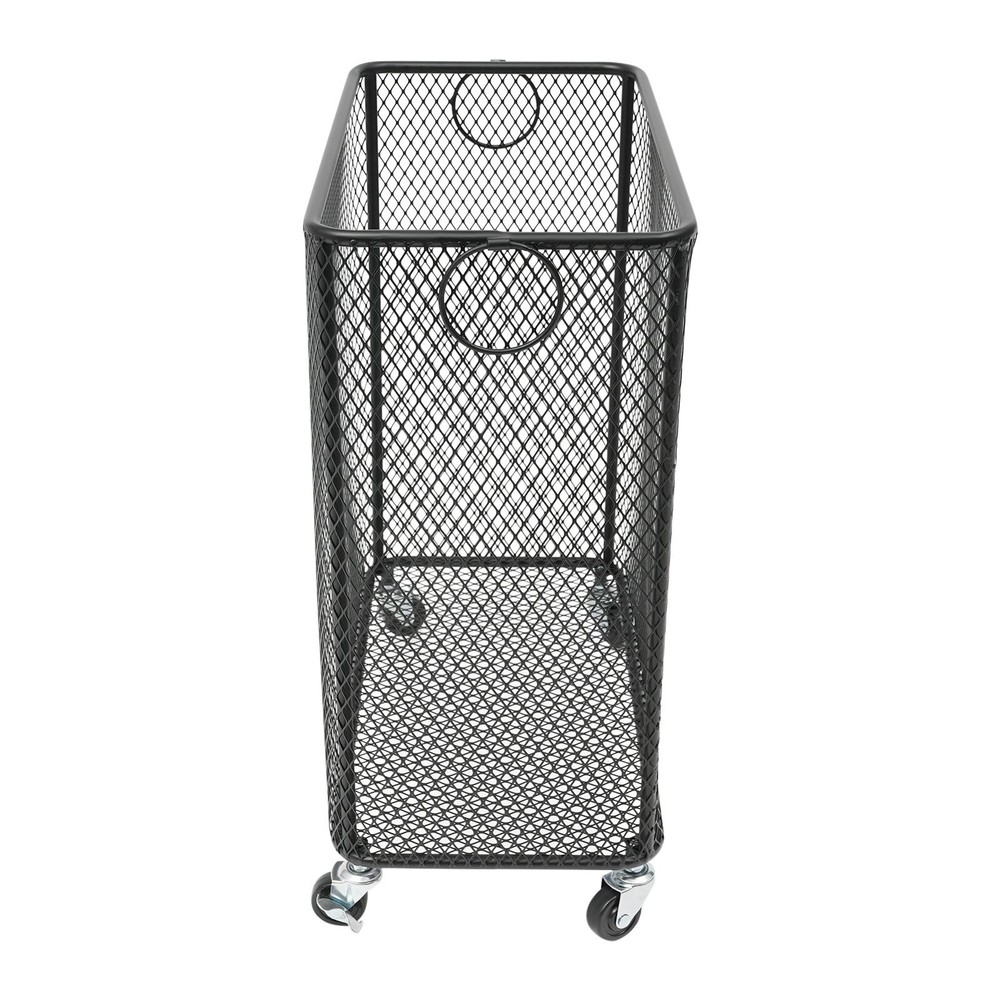 Rolling Laundry Basket with Wheels - Metal Wire Laundry Hamper Rectangular