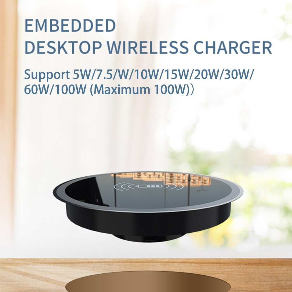 NEW 100W Fast Wireless Charger Desktop Embedded Charging Base for iPhone Samsung