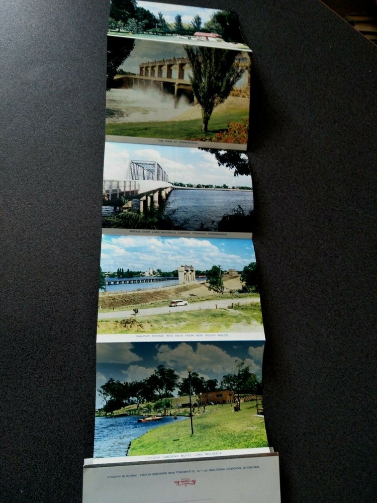 YARRAWONGA FOLDOUT POSTCARD NU COLOR VUE