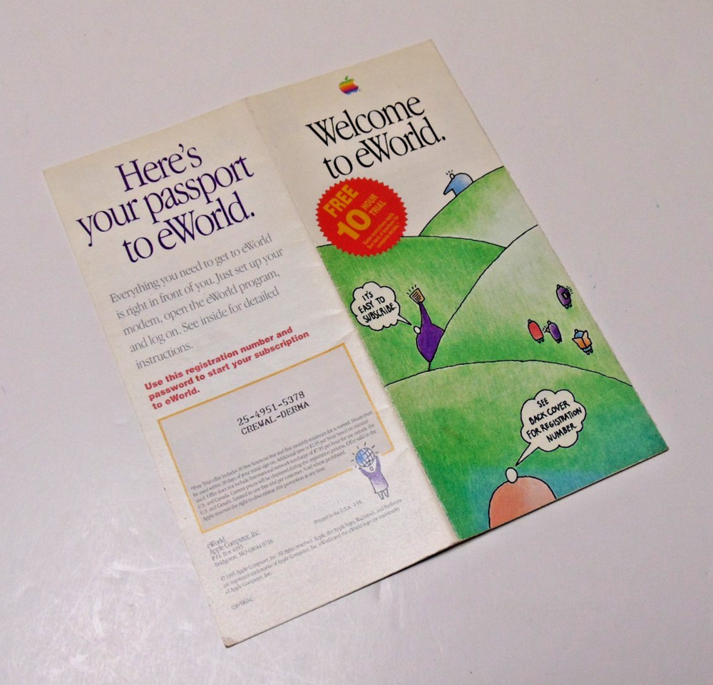 MAC Computer Apple eWORLD Community 1995 Retro Vintage Computing Brochure