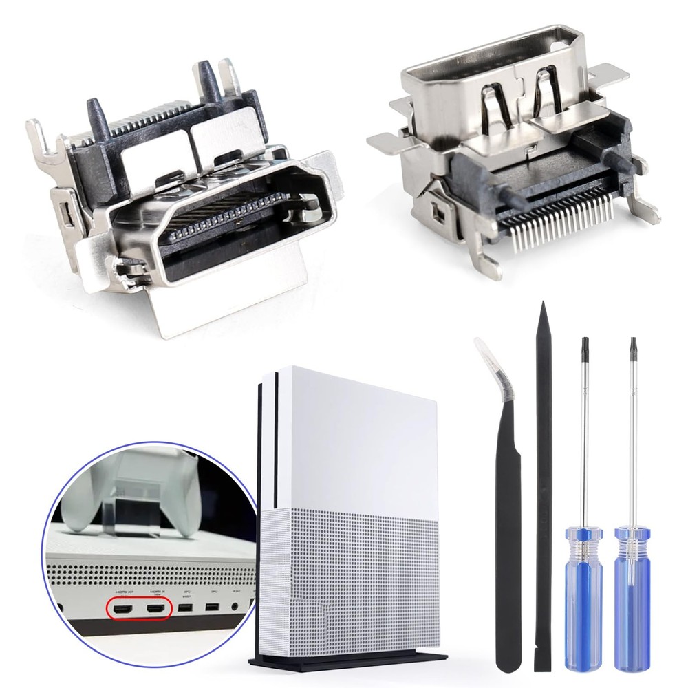 2Pack HDMI Port Replacement for Xbox One S Socket Jack Interface Connector...
