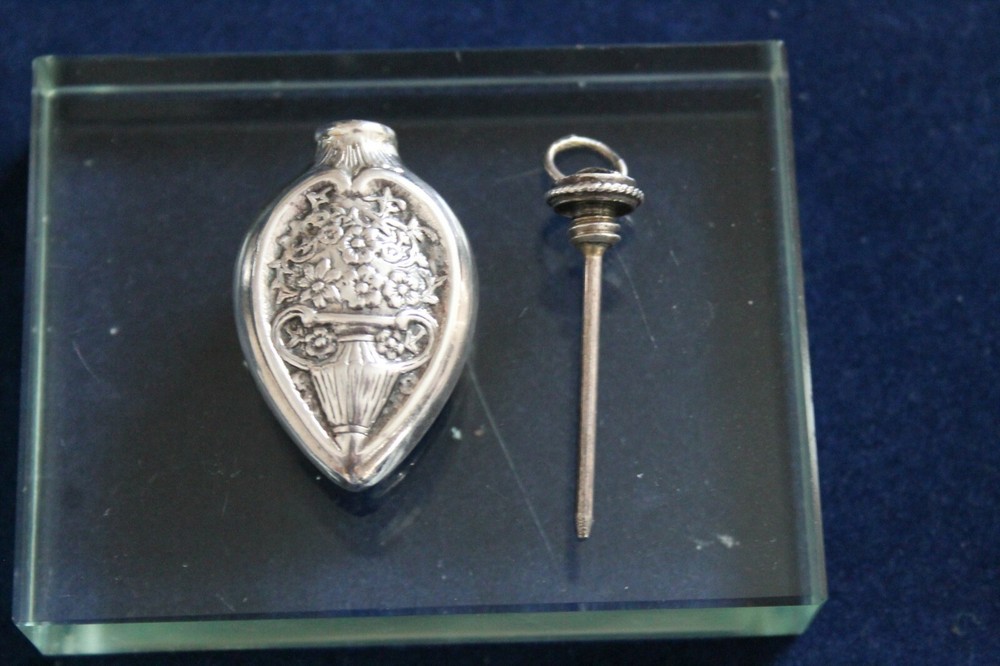 Sterling Silver Perfume Bottle Chatelaine