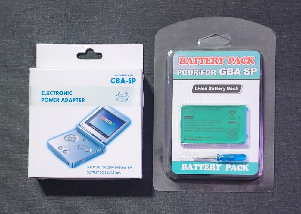 Replacement Battery and Charger For Nintendo Gameboy Advance SP With Tools