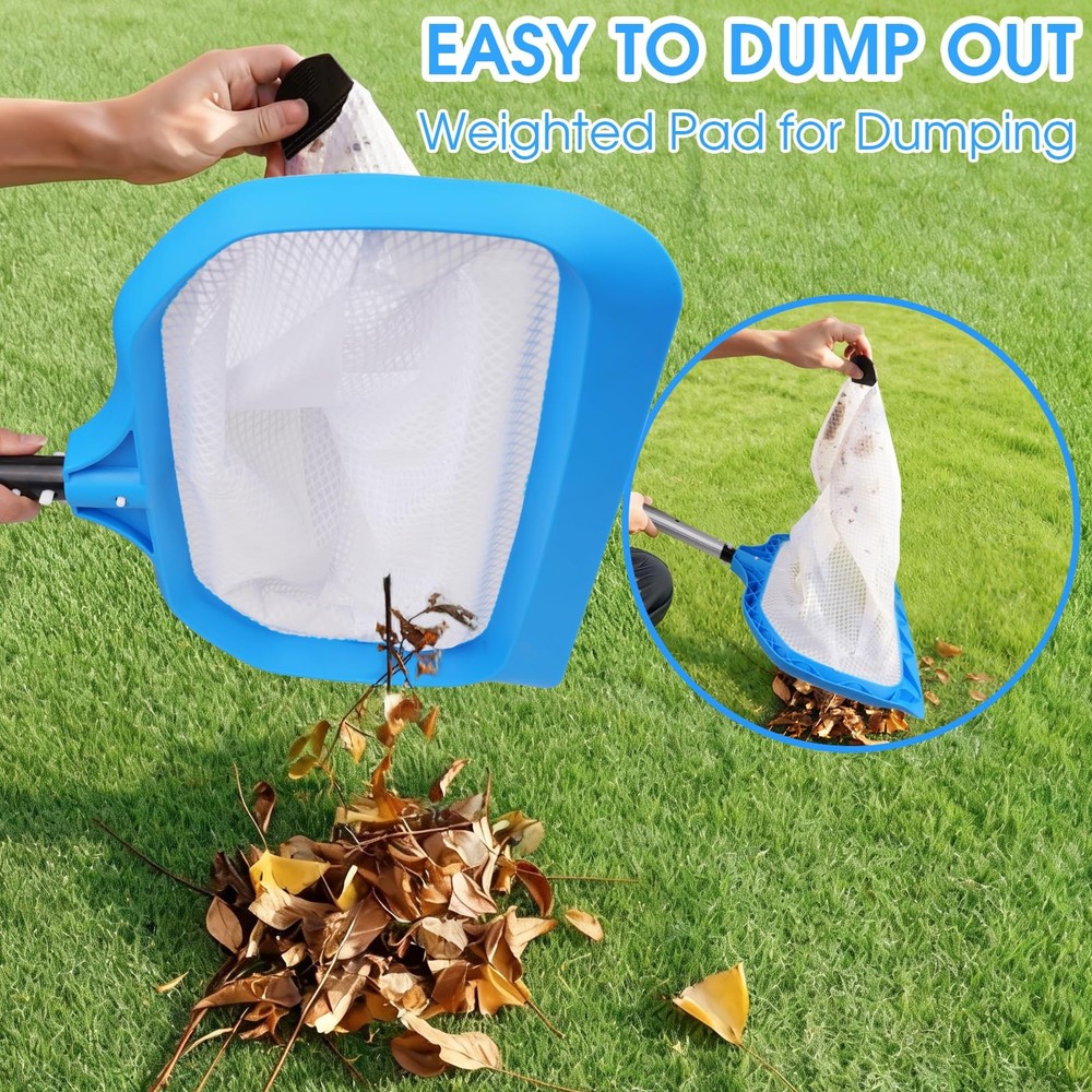 Pool Skimmer Net with Front Double Layer Net, Ultra Fine Mesh Diamond Netting...