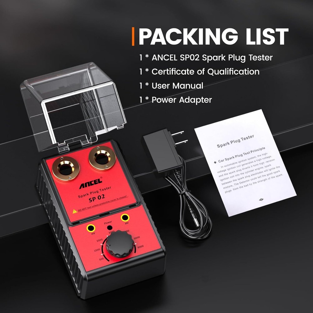 ANCEL Dual Hole Spark Plug Tester Auto Engine Ignition Gasoline Diagnostic Tool