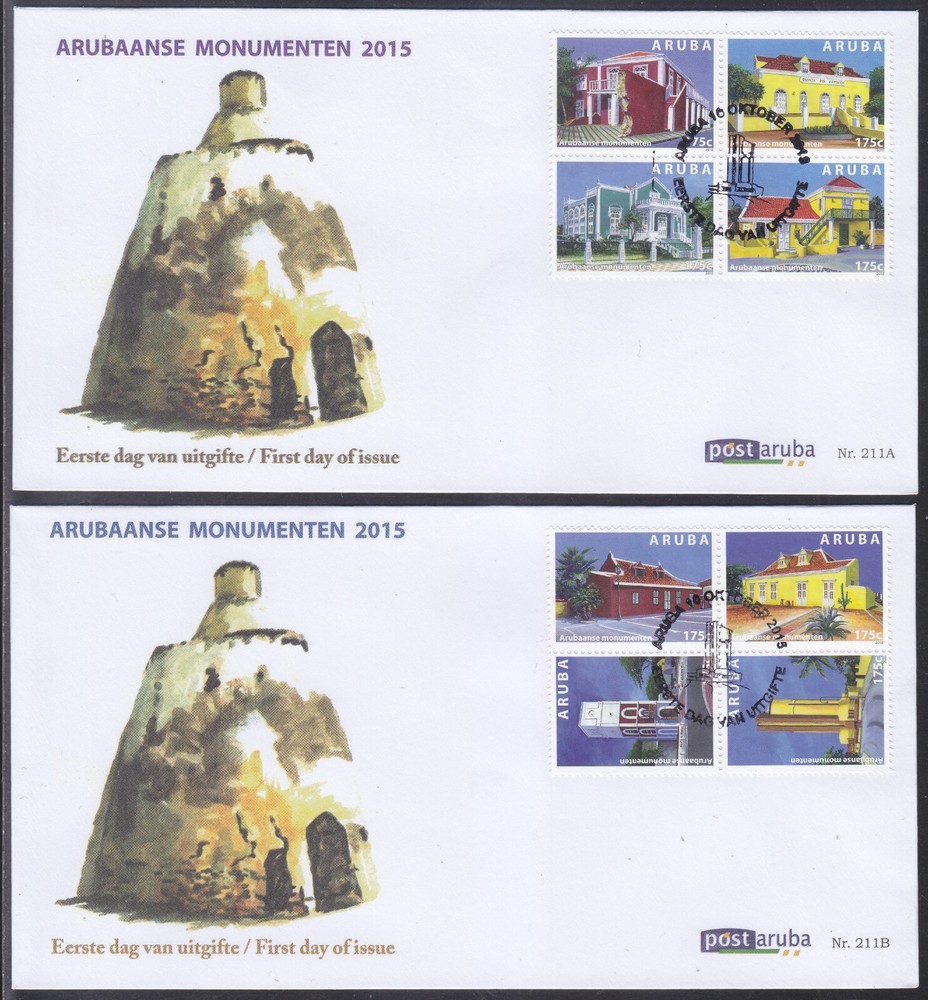 Aruba Issue FDC 2015 (211) Monuments