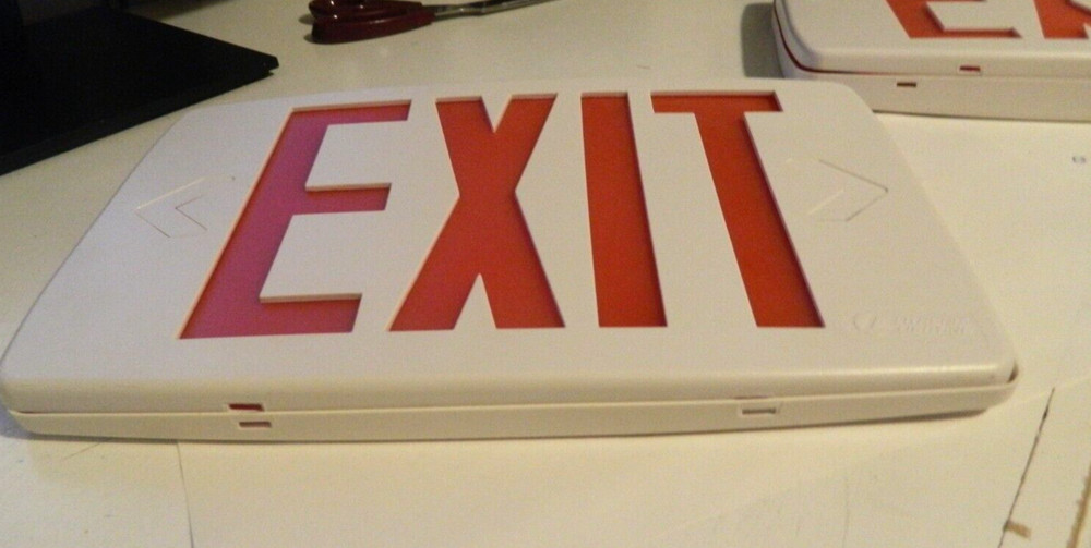 Lithonia Lighting Quantum Thermoplastic White LED Emergency Exit Sign FAST SHIP