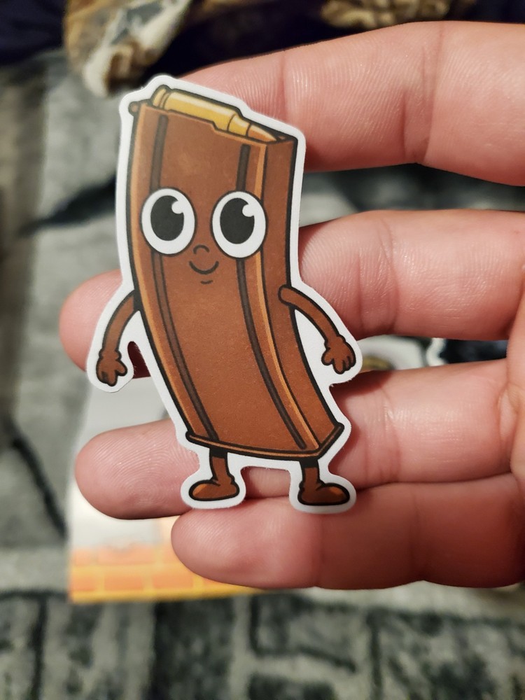 LITTLE BROWN MAG GUY STICKER