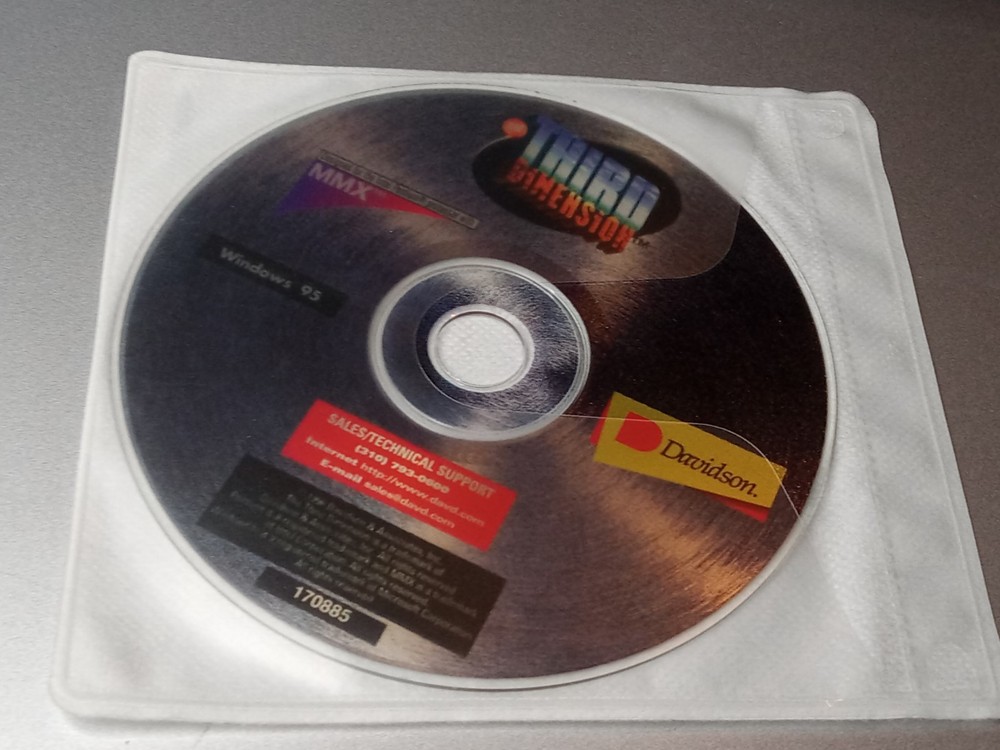 The Third Dimension CD-ROM (1996, Windows 95, Davidson) Disc Only