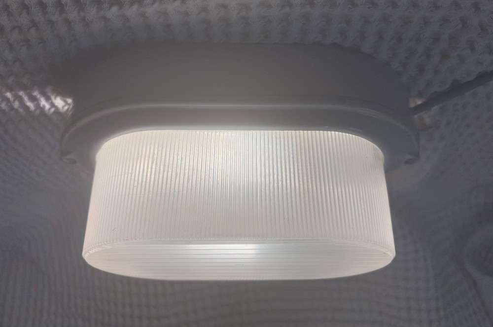 Vintage Coughtrie PY10 Bulkhead ceiling Light mettle body Polycarbonate Lens