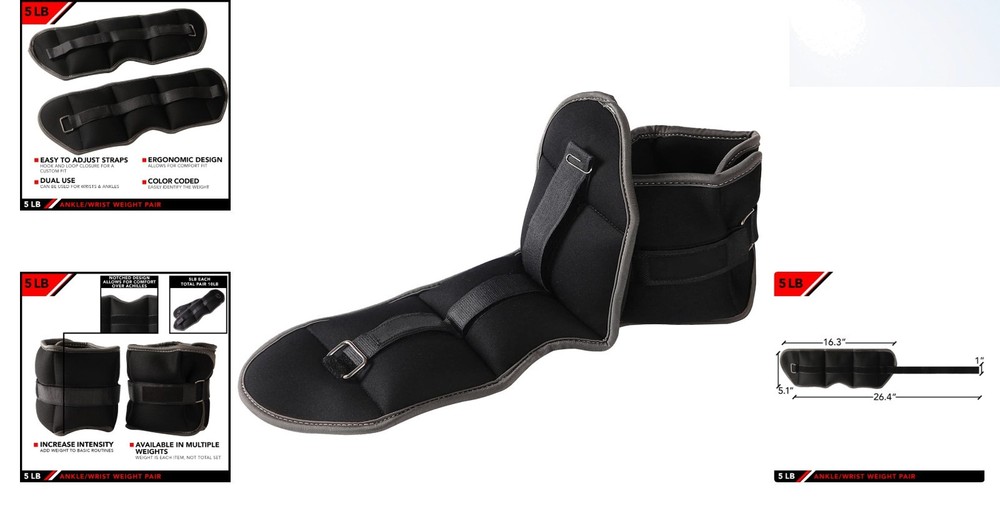 Versatile 5 LB Ankle Weights with Adjustable Straps - Enhance Your Workouts