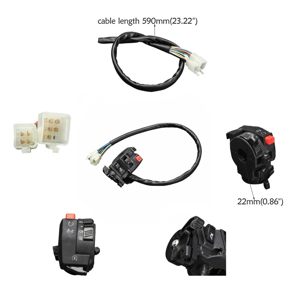 Multi-Function Kill Start Switch Turning Light Horn Choke PIT DirtBike ATV Quad