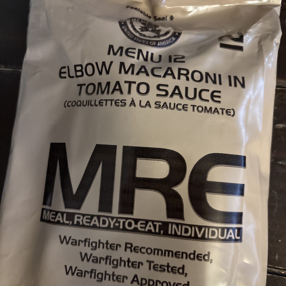 SEALED Military MRE MENU 12 Elbow Mac