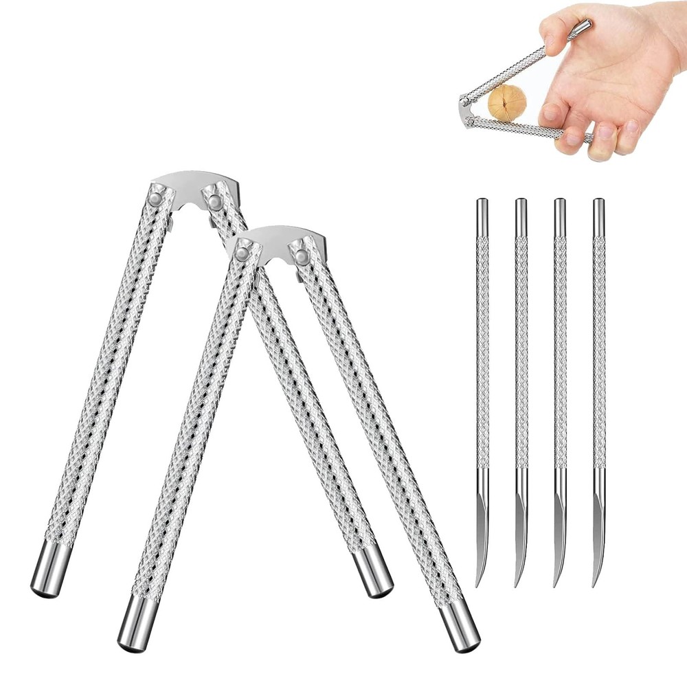 Nut Cracker 2Pcs and 4 Picks,Stainless Steel Nut Cracker Tool Seafood Crackers