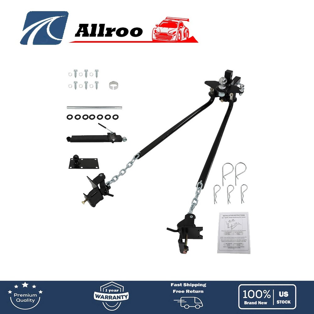 For Husky 30849 Round Bar 1200lb Weight Distribution Hitch with Sway Control