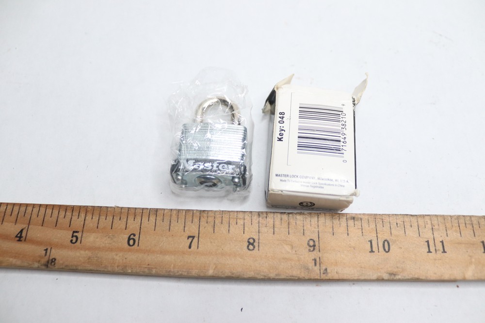 Master Lock Safety Padlock Rectangular Silver Laminated Steel 1-1/8"H - No Keys