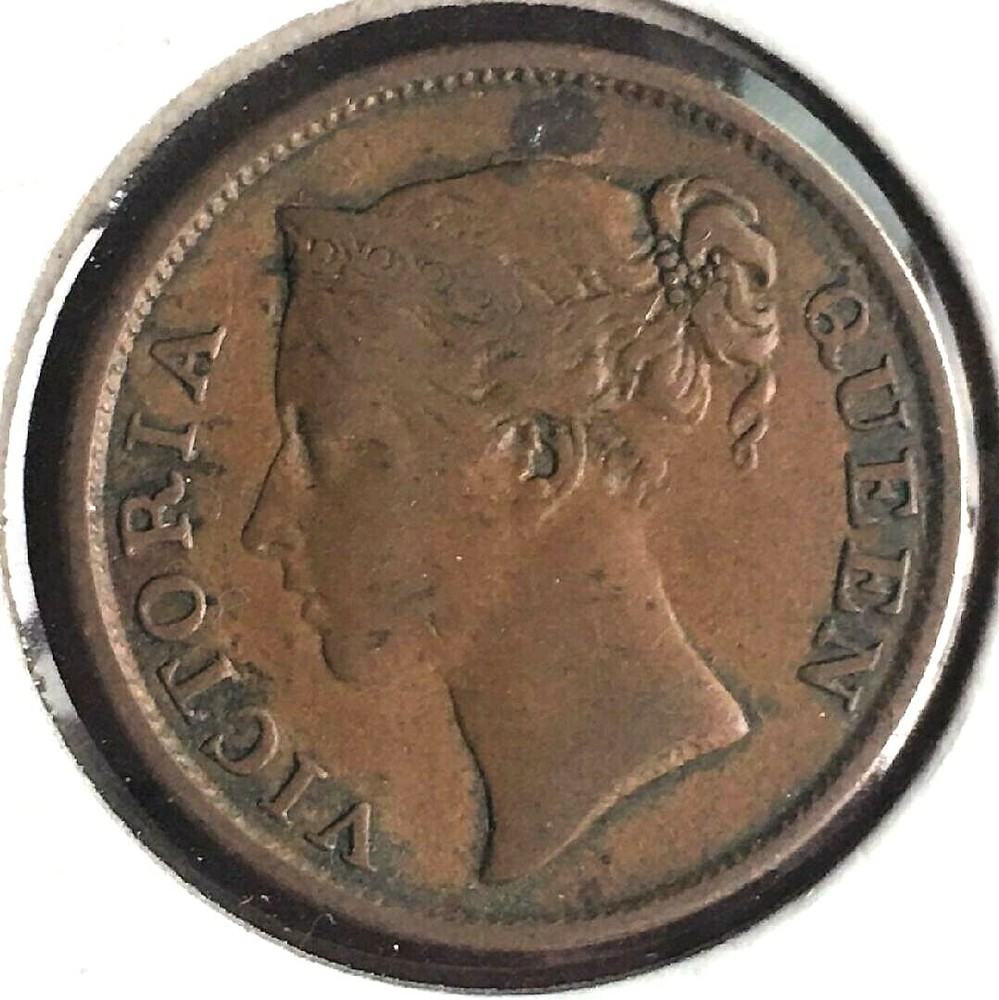 STRAITS SETTLEMENTS EAST INDIA HALF CENT 1845