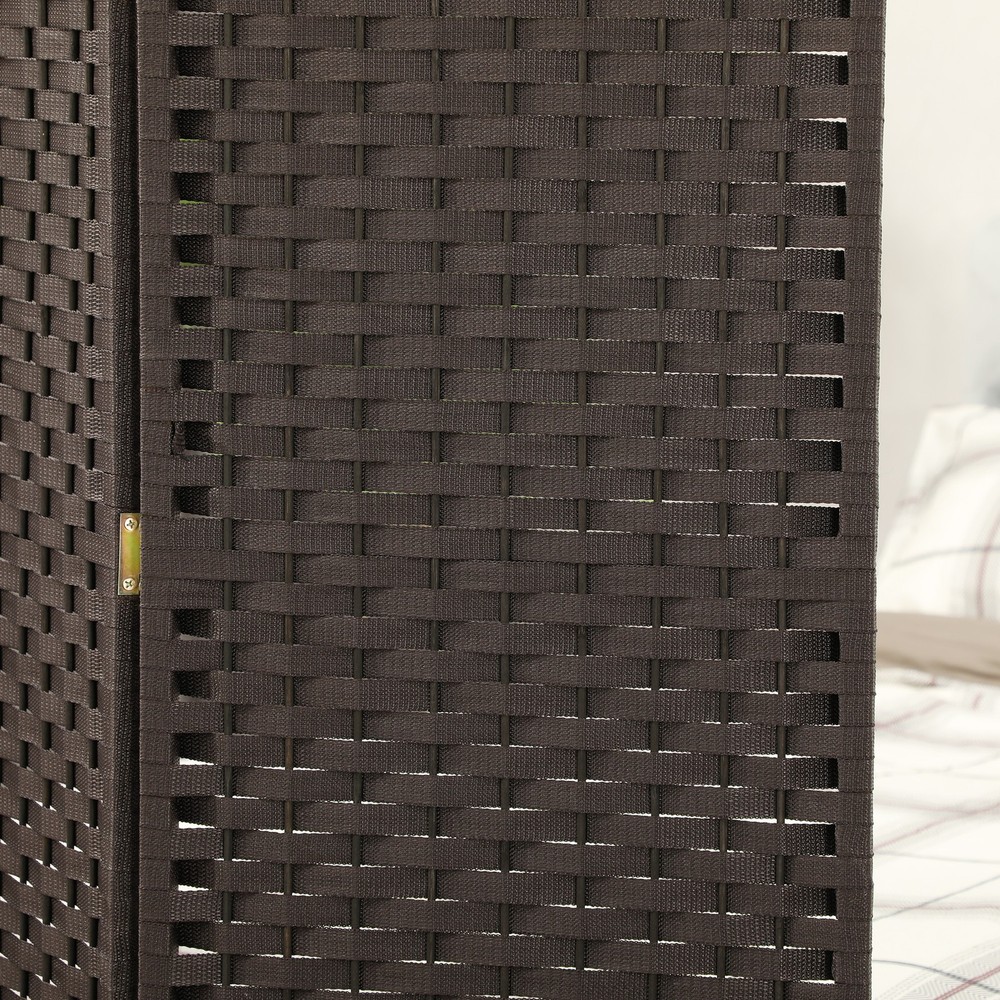 4 Panel Room Divider Freestanding Folding Privacy Screen Brown