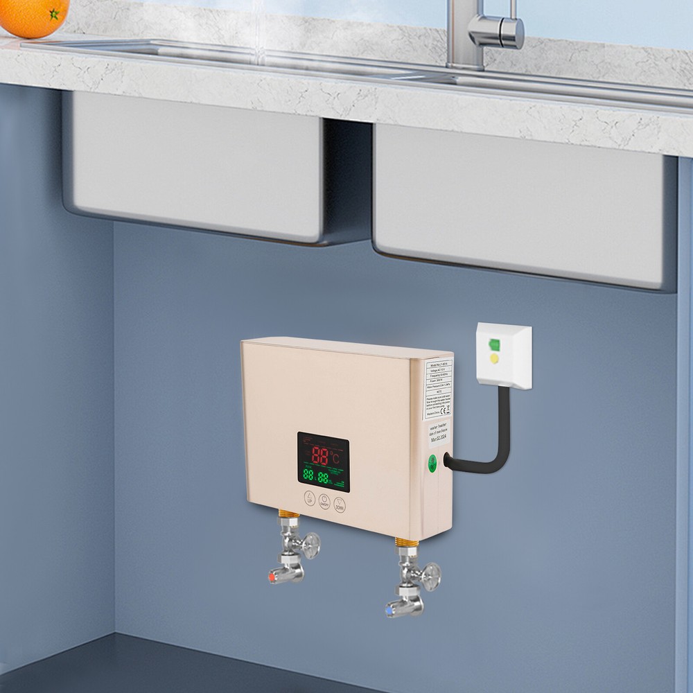 3000W Mini Electric Water Heater Wall Mounted Tankless Water Heater 86℉-131℉