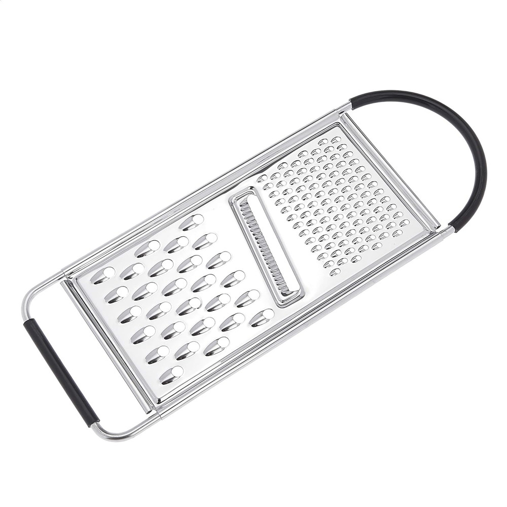 Cheese Grater with Handle, Stainless Steel Zester, Rectangular, Non-Slip, Multif
