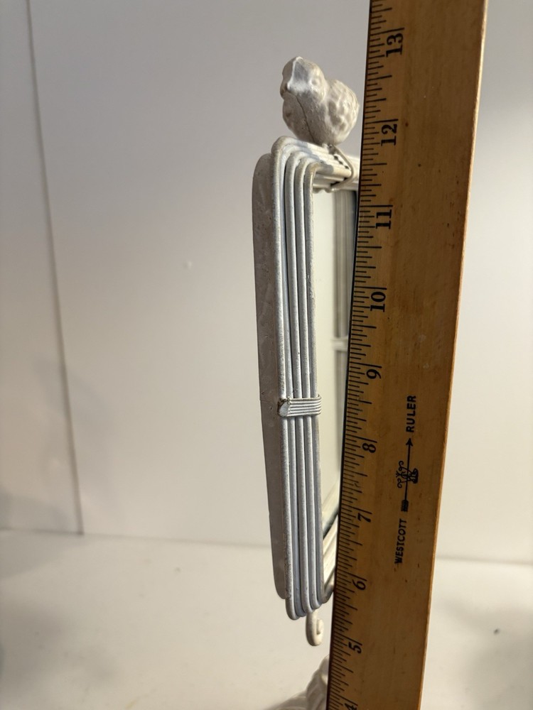 Cast Iron Mirror on Stand with Bird