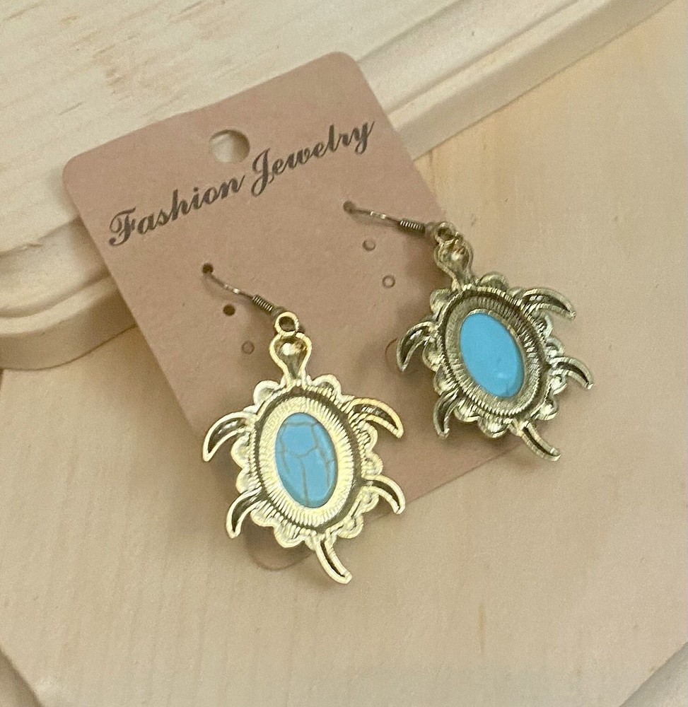 Sea turtle turquoise earrings