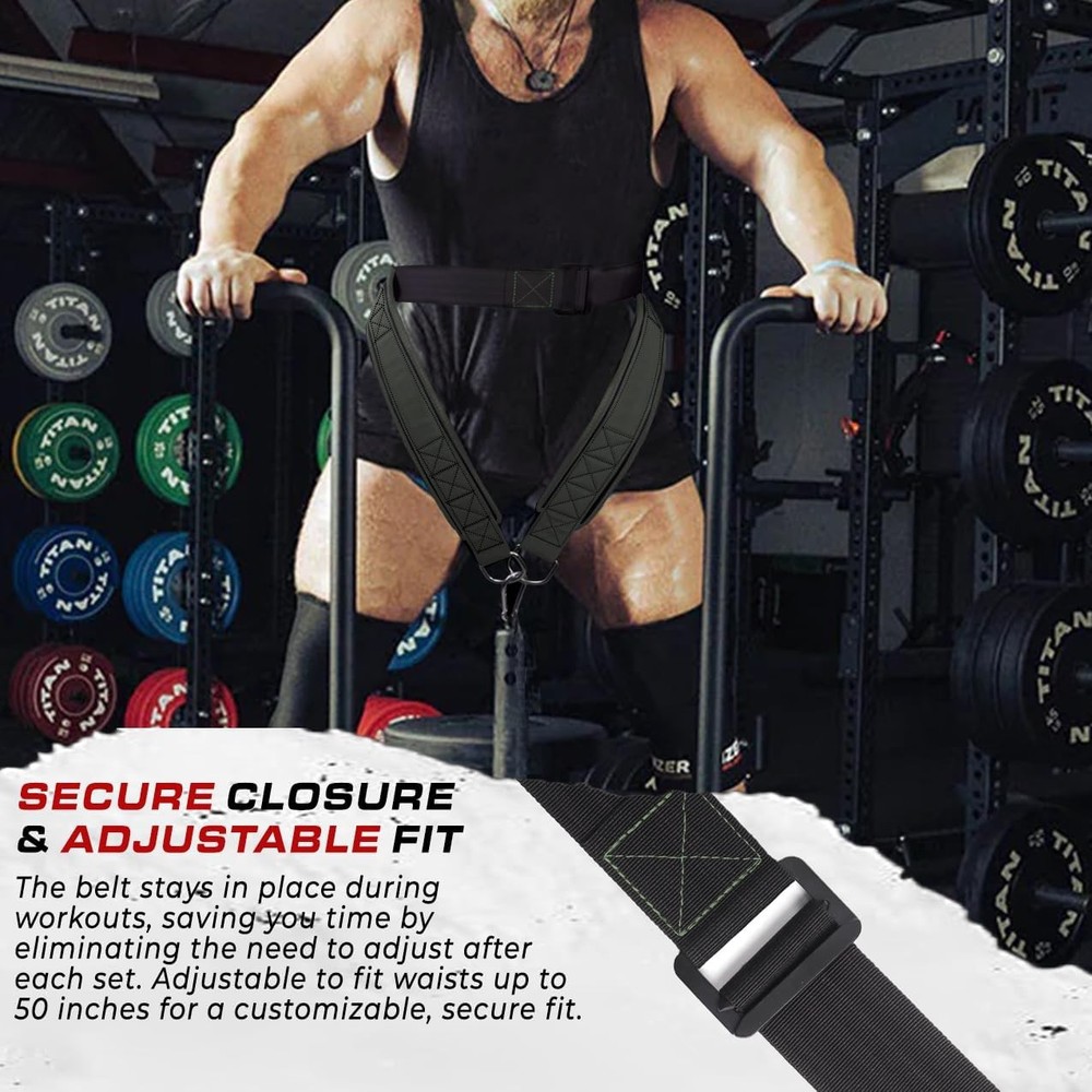 Belt for Squats, Rack Attachment & Squat Machine, Weight One Size, Green