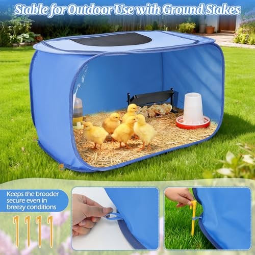 Chicken Brooder Box for Chicks, Pop Up Chick Brooder Kit with Clear Window,