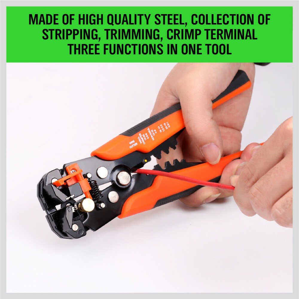 8" Self-Adjusting Insulation Wire Stripper cutter crimper Terminal Tool Pliers