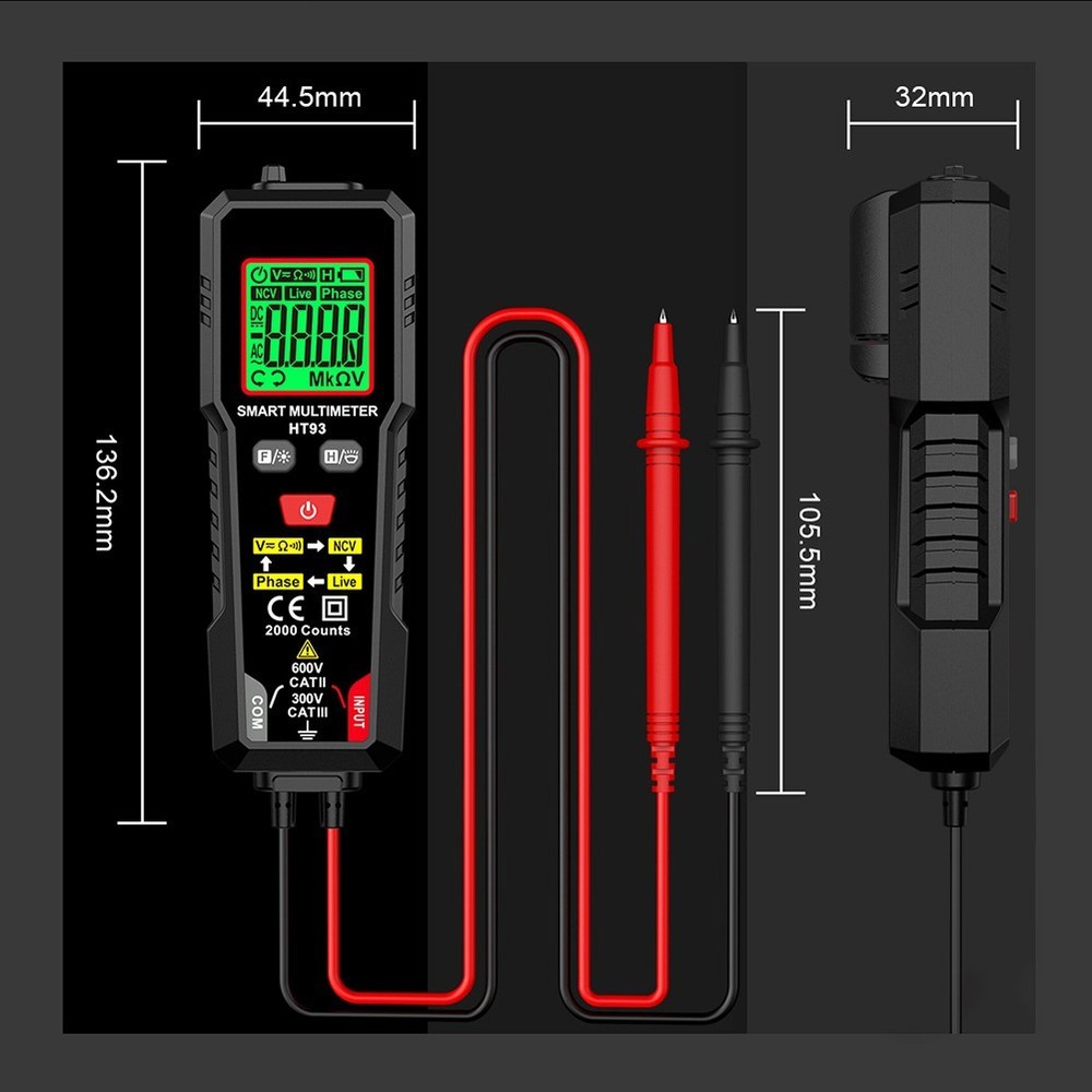 Smart Multimeter For DIY Projects Auto Shutdown Back Light Bandwidth 40~1KHz