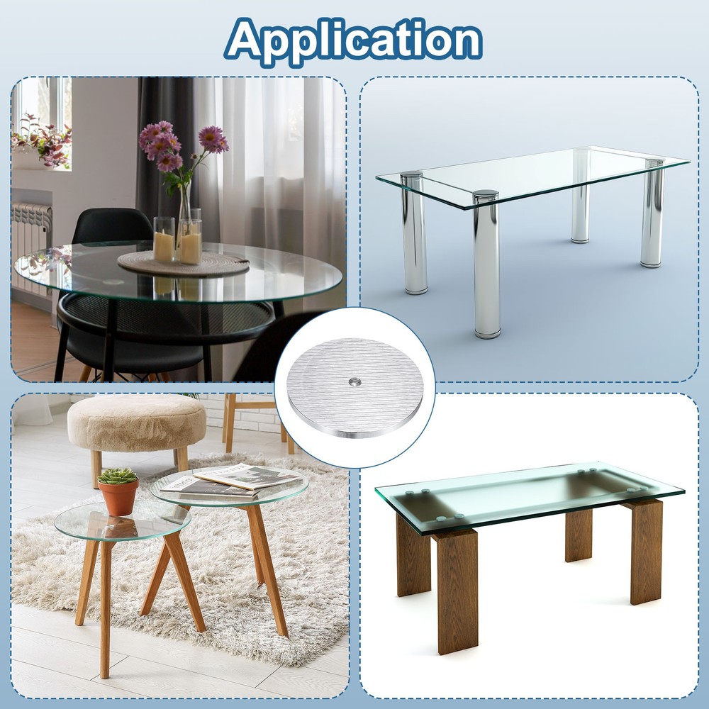 1pcs M10 Thread 100mm Diameter Round Shape Aluminum Disc Hardware, Silver