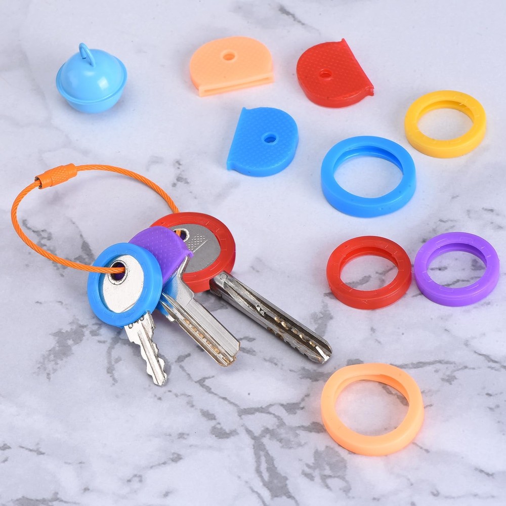 Key Caps Covers Rings, 5 Pack 0.9" Keys Identifiers Covers Coding Tags Marker...