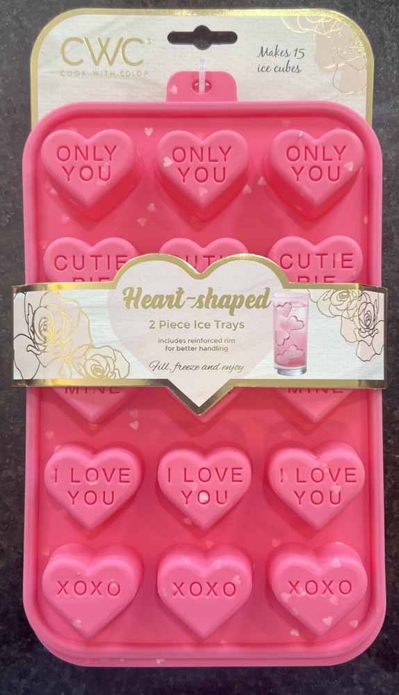 Heart Shaped Ice Cube Trays (2 Pack)