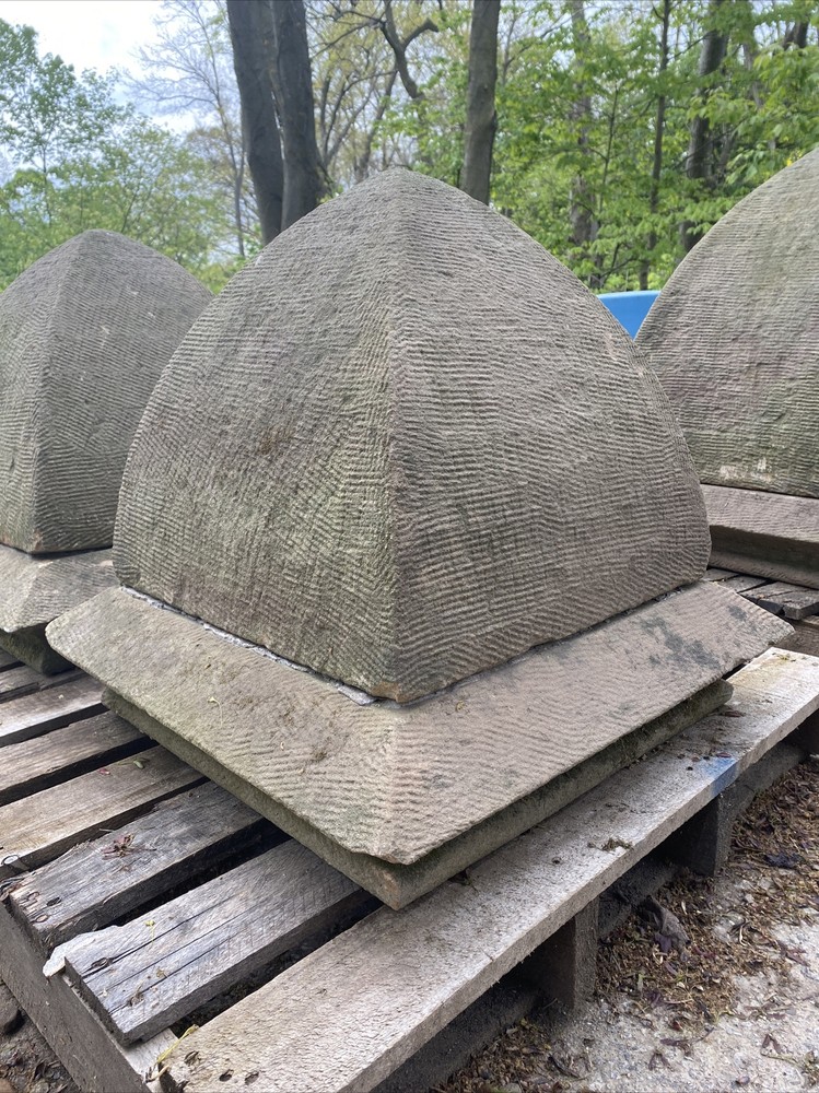 Carved Stone Pier Caps with Bases
