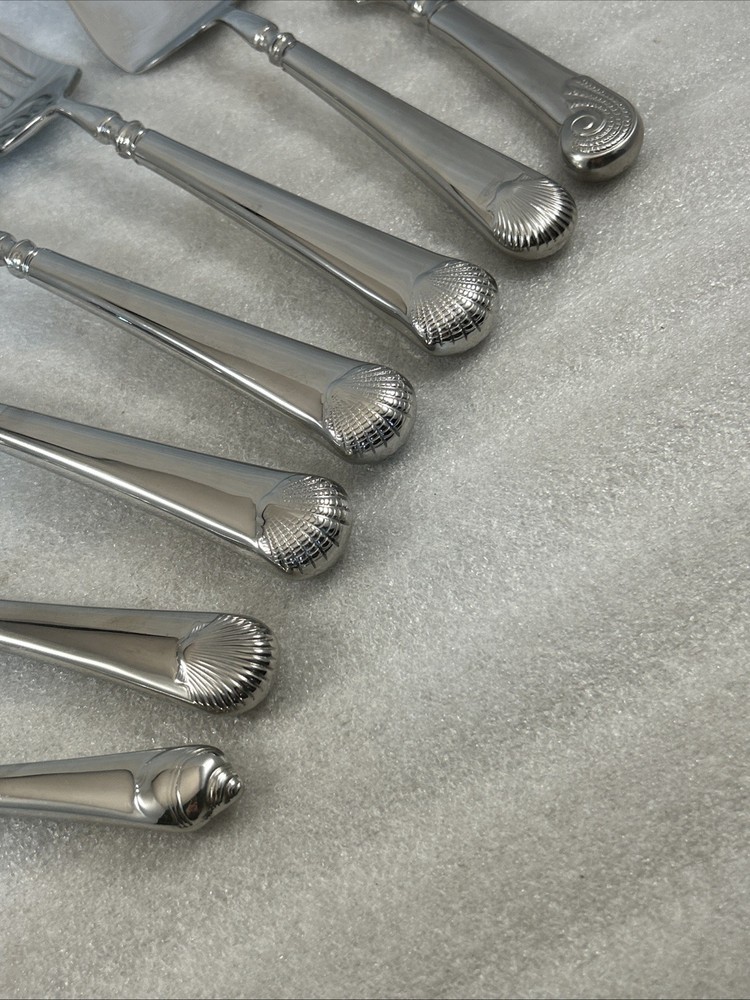 7 pc Reed & Barton Gloucester Shell Williamsburg Stainless Serving Flatware Set